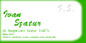 ivan szatur business card
